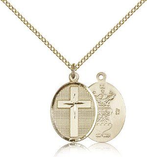 Cross / Air Force Medals   Gold Filled Cross / Air Force Pendant Including 18 Inch Necklace Jewelry