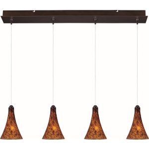 ET2 Lighting ET2 E94931 104BZ Bronze Leopard 4 Light RapidJack Pendant and Canop