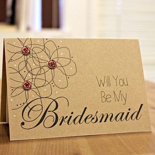 'be my bridesmaid?' floral wedding day card by little silverleaf