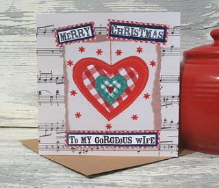 'to my gorgeous wife' christmas card by the writing bureau