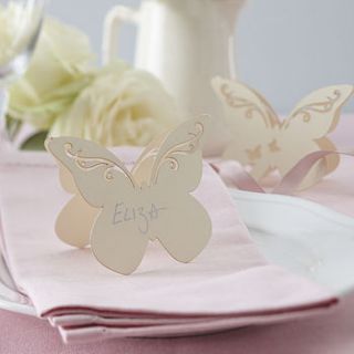 butterfly style ivory place cards by ginger ray