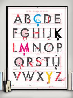 alphabet of typography print by betsy benn