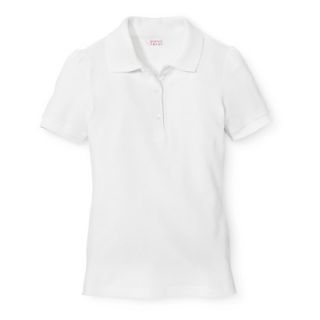 French Toast Girls School Uniform Short Sleeve Polo   White 6X