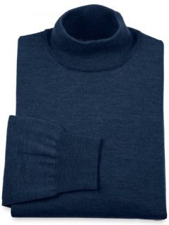 Paul Fredrick Mens Merino Wool Blend Mock Collar Sweater