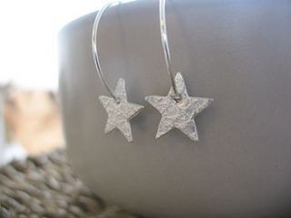 silver star hoop earrings by lucy kemp jewellery