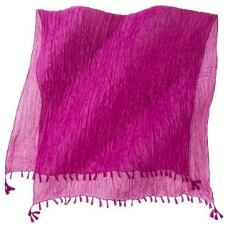 Merona Solid Crinkle Scarf with Fringe   Pink