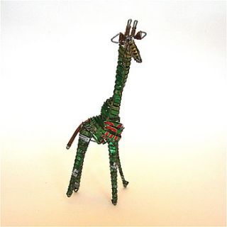recycled metal giraffe by london garden trading