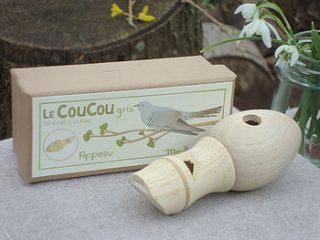 wooden cuckoo whistle in gift box by cottontails