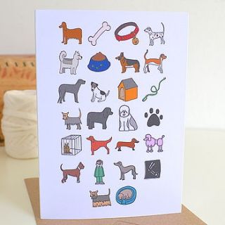 dog alphabet card by becka griffin illustration