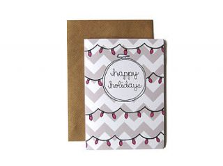 'happy holidays' embroidery hoop card by scissor monkeys