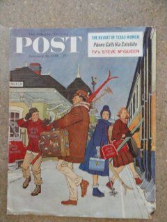 The Saturday Evening Post Magazine January 14,1961 cover art, family getting on train 