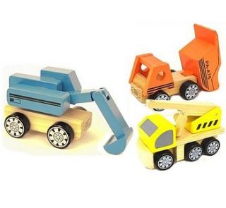 solid wood vehicle toys with moveable parts by sleepyheads