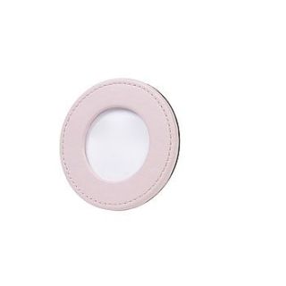 pastel round leather photo frame by simply special gifts