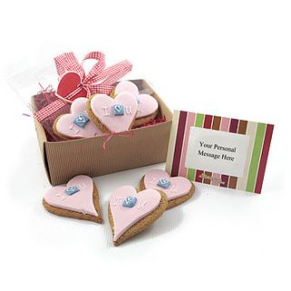 iced heart gingerbread cookie hamper by message muffins