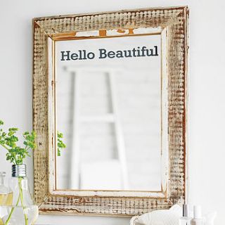 'hello beautiful' mirror sticker by oakdene designs