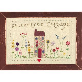 personalised embroidered house picture by country heart