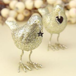 personalised initial glitter bird ornament by lisa angel homeware and gifts
