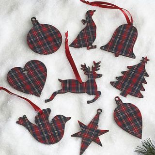 traditional christmas tree decorations tartan by artcuts