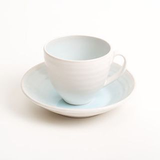 cafe stoneware cup and saucer by linda bloomfield