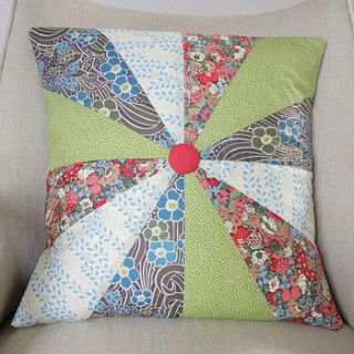 liberty print patchwork cushion cover by catkin collection