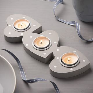 grey & white spotty heart tea light holder by the contemporary home