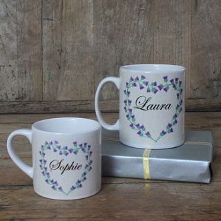 personalised thistle heart mug by snapdragon