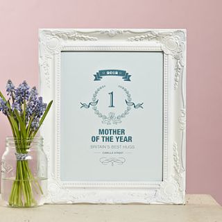 'number one mother' personalised print by bonnie blackbird