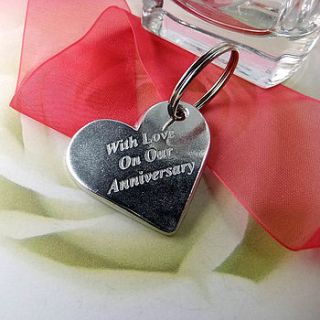 happy anniversary heart/keyring by multiply design