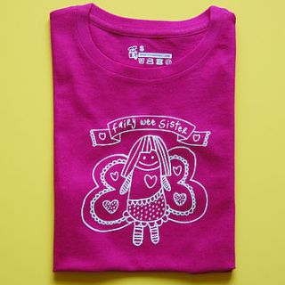 fairy big or wee sister t shirt by tee and toast