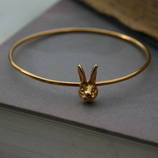 gold bunny bangle by beau & arrow