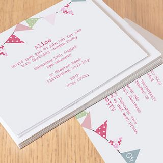 12 personalised party invitations by lucy sheeran