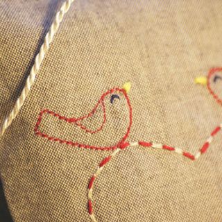embroidered love birds lavender sachet by clothkat