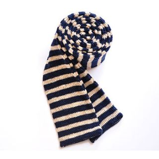 skinny two colour stripe knitted scarf by skinny scarf