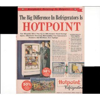 Hotpoint Refrigerators Gives You Up To 50% Great Food Storage Space Home Kitchen Appliances 1948 Vintage Antique Advertisement