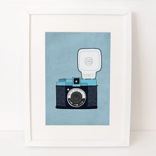 retro bulb camera illustration print by candidate