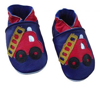 baby boy fire engine pram shoes leather sammy by my little boots