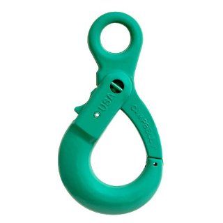 Campbell 5648695 Grade 100 Cam Lok Self Locking Eye Hook, Painted Green, 3/8" Trade, 6.56" Inside Length, 8800 lbs Working Load Limit Pulling And Lifting Slip Hooks