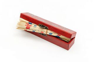 mikado   pick up sticks in red leather box by orchid furniture