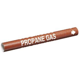 Brady 4354 A White on Brown, Snap On Pipe Marker, Legend "Propane Gas" Industrial Pipe Markers