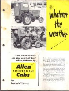 Allen Convertible Tractor Cab sheet Battle Creek 1950s Entertainment Collectibles