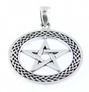 .925 Sterling Silver Five Point Star Pentagram Pendant Braided Pentagram Star Pendant Jewelry