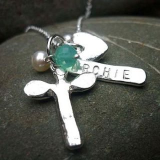 personalised angel dedication necklace  by milly moore