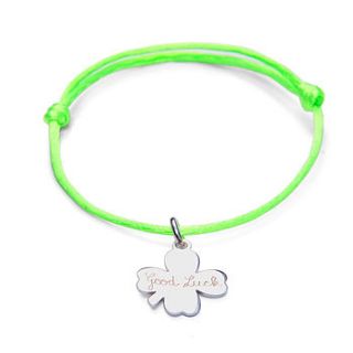 personalised clover charm bracelet by merci maman