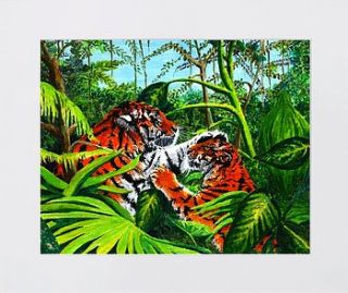 tiger and cub giclée print by ethical trading company