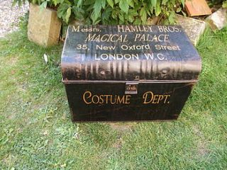 original costume department tin trunk by woods vintage home interiors