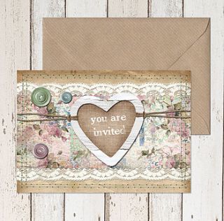 'homespun' wedding stationery collection by lucy ledger designs