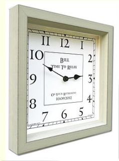 personalised shabby chic square wall clock by alphabet gifts