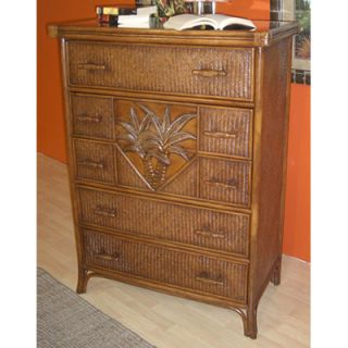 Hospitality Rattan Cancun Palm 5 Drawer Chest