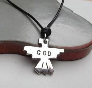 personalised silver thunderbird necklace by claire gerrard designs