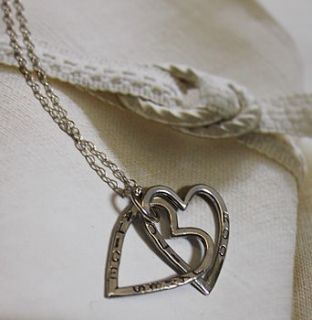 interlinking heart necklace by posh totty designs boutique